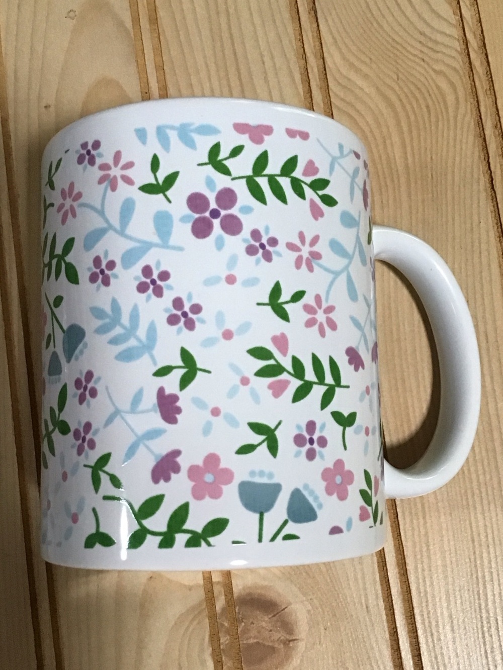 Holiday Home Cottagecore Floral Pattern Ceramic Mug Pink Lavender Blue Green